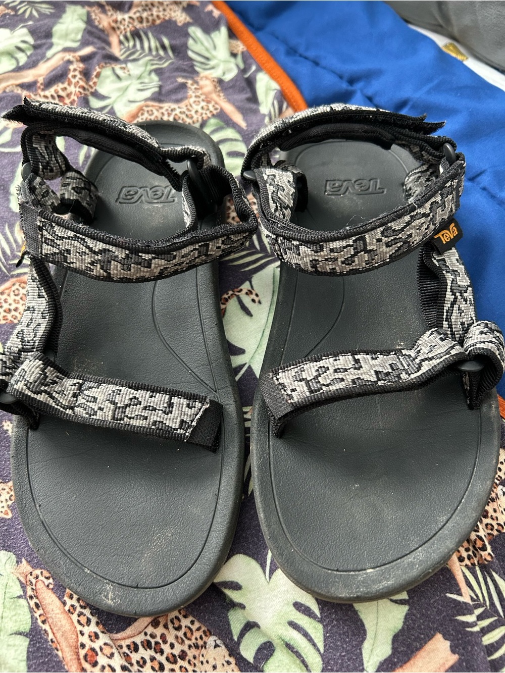 Teva kids Black and Gray Patterned Outdoor Sports Sandals